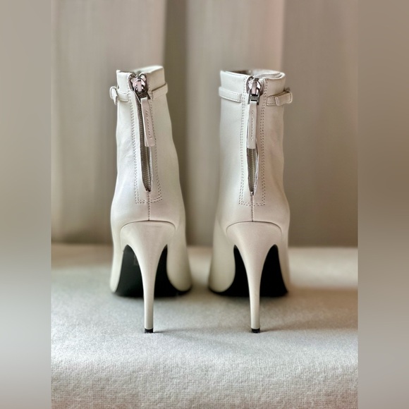 New Authentic Reiss Ashton Leather Off White Ankle Boots - Picture 6 of 7